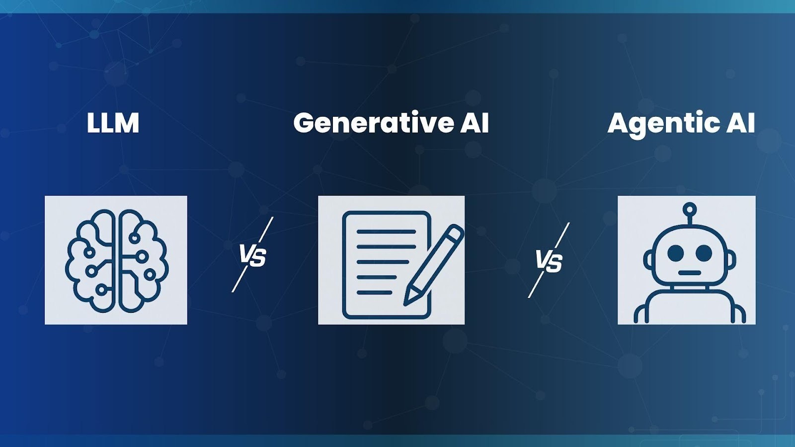 Difference Between LLM VS Generative AI VS Agentic AI